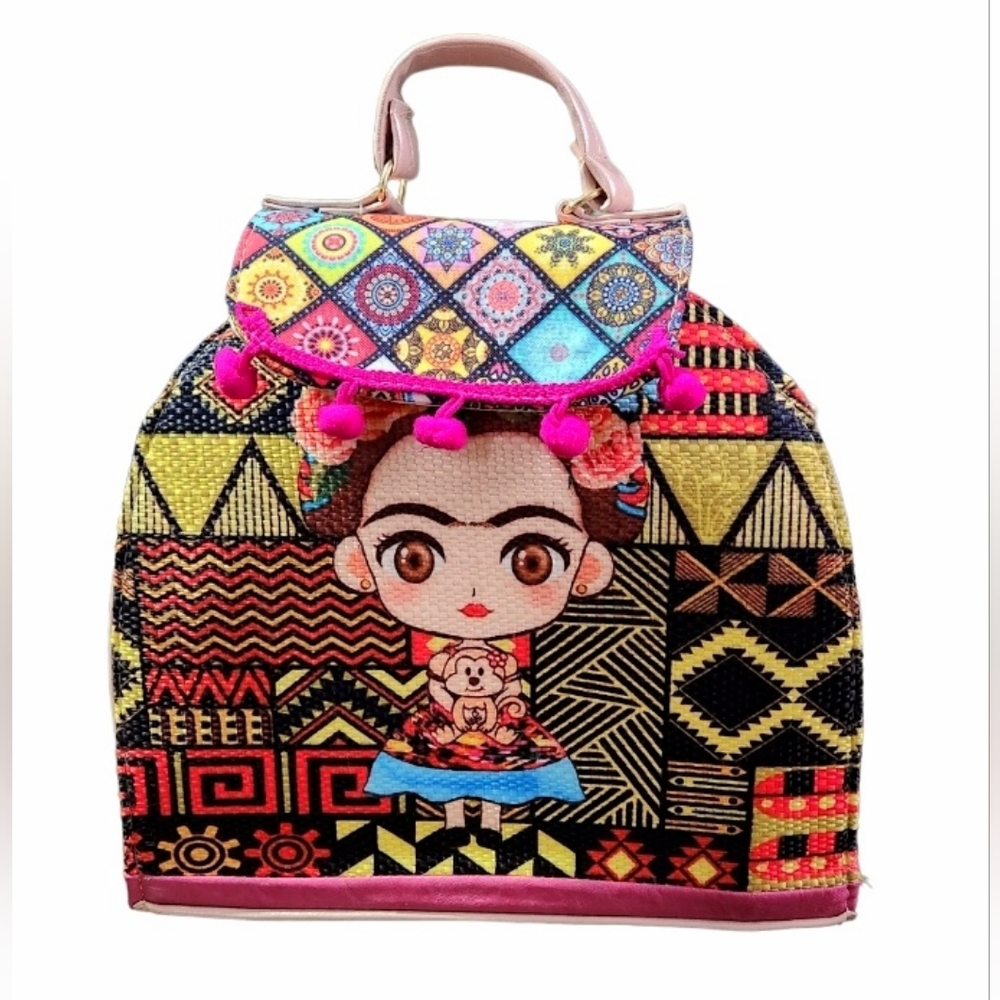 Frida Kahlo Mexican Backpack NEW/ mochila/Bolsa Mexicana bordada ( Artesanal)